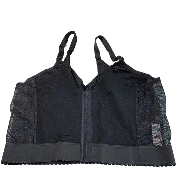 Rago Women's Long Line Bra Style 2202 Black Lace 48B - Picture 3 of 5